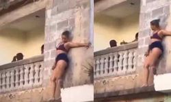 Karısı eve gelen adam ne yapacağını şaşırdı! Kadın yarı çıplak balkonun ucunda saklandı