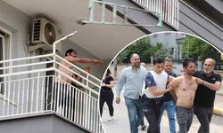Antalya'da cinnet getiren adam dehşet saçtı! Camları kırdı, merdiveni ve kavanozları sokağa fırlattı