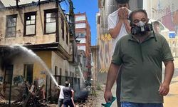 Antalya'da 200 yıllık ev yandı! Mahalleli maskeyle söndürme çalışmalarına katıldı