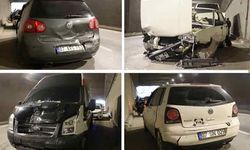 Antalya'da altgeçitte zincirleme kaza! 4 araç birbirine girdi