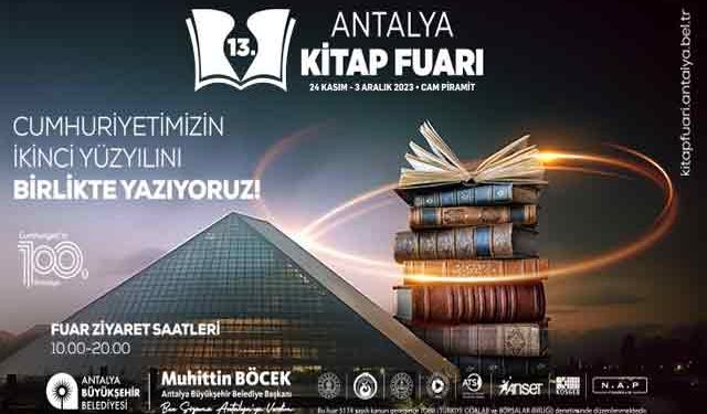 Antalya Büyükşehir Belediyesi Antalya 13. Kitap Fuarı reklamı