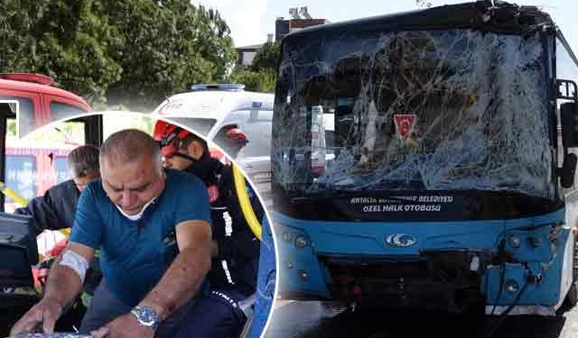 Antalya'da zincirleme kaza! 3'ü halk otobüsü, 7 araç hasar gördü! Yaralılar var