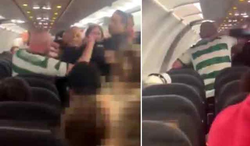 Edinburgh'tan Antalya'ya gelen uçakta rezalet! Sarhoş İskoç yolcu polise saldırdı
